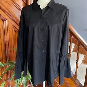 Worthington Career swear Black Blouse Sz XL